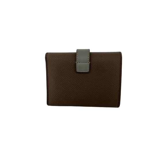 Celine Medium Strapped Bi-Fold Wallet in Grained Calfskin – Taupe & Light Grey - Picture 2 of 6